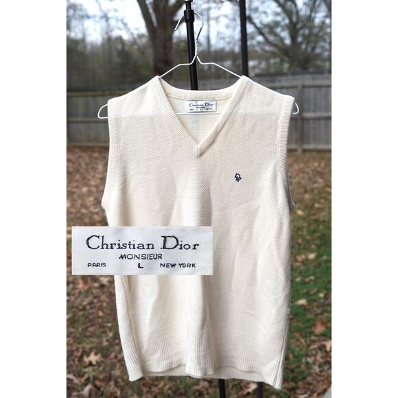 Christian Dior Other - Christian Dior Monsieur V Neck Sweater Vest Logo